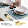 Dinnerware Sets Towel Plate Metal Brackets Ladle Drip Rest Holder Stainless Steel Serving Spoon Chopsticks Stand