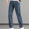Męskie dżinsy stylowe proste lato retro klasyczne regularne spodnie jasnoniebieskie spodnie kowboj