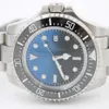 Relógio masculino D-Blue 44MM Moldura de cerâmica profunda SEA-Dweller Safira Cystal Aço inoxidável 316L Glide Lock Fecho Mecânico automático me221k