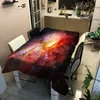 Bordduk Galaxy Blue Starry Universe Space Mysterious Nebula Ornament Elastic TableCloth Cafe Decorations Party Home Decor Table Cover R230727