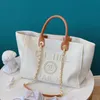 2023 New Luxury Handbags Ladies Knitting Purse Designer Large Tote With Chain Canvas High Quality Shopping Bag Totes