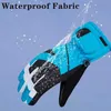 Skihandschuhe Neue Winter-Kinder-Skihandschuhe Winddichte wasserdichte Thermohandschuhe für Kinder Outdoor-Sport Skaten Skifahren Warme Schneehandschuhe HKD230727