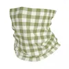 Foulards Vert Vichy À Carreaux Bandana Cou Couverture Imprimé Plaid Cagoules Visage Écharpe Multi-usage Cyclisme Équitation Adulte Toutes Saisons