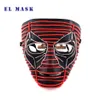 Night Glowing EL Wire Mask Japanese Anime Cosplay Light Up Mask Dance DJ Club Decor Neon Led Mask For Halloween Christmas Decor Q0235r