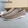 Dress Shoes Formal Kid Suede Men Flat Shoes Khaki Real Leather Flat Penny Shoes Men's Driving Shoes Lazy Loafers Summer Walk Shoes for Men 230726