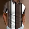 Hommes Polos D'été Polo Gradient Ligne À Manches Courtes T-shirt Casual Quotidien Revers Tops T-shirts De Mode Rayé T Pour Homme Vêtements