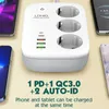 Smart Power Plugs Tuya WiFi Smart Power Strip EU-Stecker mit 4 USB Typc-C Schnellladung Alexa Home Surge Protector Extension 3 Sockets Wallpad HKD230727