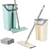 MOPS Liten hink Flat Mop Hucket Set skiljer smutsigt vatten och rent vatten utformat för vått och torrt hushåll med två användningsområden Lazy Flat Mop 230726