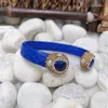 Bröllopsringar europeiska och amerikanska stil lapis lazuli pärla inlagd ringarmband set damer personlighet enkla och eleganta smycken 230726