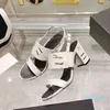 2023 Designer Luxury Pure Color Super High Heels Sandaler Womens Leather Strap Fashion Shoes Lady Sexy Chunky Heels Open Toe Sandal