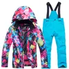 Andere Sportartikel Russischer Winter-Skianzug für Kinder Jungen Mädchen Schneebekleidung Snowboard-Sets Wasserdichte Outdoor-Sportbekleidung Mantelhose 230726