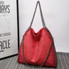 Mode nieuwe damesketting schoudertas grote capaciteit crossbody tas tas vrouwelijke opvouwbare vaste kleur handtassen boodschappentassen