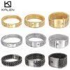 Bangle KALEN Stainless Steel Link Chain Bracelets High Polished Dubai Gold Color Mesh Men Cool Jewelry Accessories Gifts 230726