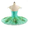 Stage Wear Professional High Quality Coming Custom Size Kids Girls Adult Women 12 Layers Performance Green Ballet Tutu