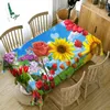 Nappe de table personnalisable avec belles fleurs 3D, anti-poussière, lavable, rectangulaire et ronde, pour décoration de mariage