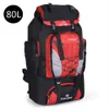 Açık Çantalar Erkekler 80L Büyük Su Geçirmez Tırmanma Yürüyüş Backpack Kamp Dağ Çeken Spor Sırıltısı Çantası 230726