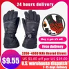 Ski Gloves Winter Thermal Gloves Waterproof Electric Heated Gloves 3200 MAh Battery Powered For Ski Climbing Heating Gloves HKD230727