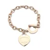 Bracciale di marca Designer Fashion per uomo e donna classico braccialetto a forma di cuore OT braccialetto di alta qualità in oro 18 carati 925 T Gioielli di lusso