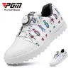 Andra golfprodukter PGM Kids Golf Schoenen Knop Schoenveters Anti-Side Slip Waterdichte Afdrukken Kinderen Sport Schoenen Jongens Meisjes Sneakers X HKD230727