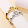 Bangle 316L Stainless Steel Chain Bracelet High Quality Cubic Zirconia Hamsa Charm Bracelets Ladies Jewelry Gift 230726