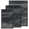 Olika storlekar matt klara svarta svarta zip -lås påsar 100st plast plast platt ziplock paket väska 201022303q