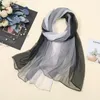 Schals Einfarbiger Chiffon-Georgette-Schal Frauen Foulard-Steigungsschals Ombre Eleganter langer Schal Hijab Sommer-Sonnenschutz-Stola