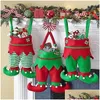 Decoraciones navideñas Elf Candy Bags Santa Spirit Pants Treat Pocket Decor Holiday Party Gifts Decoración de Navidad Jk2010Xb Drop Delivery Dhtwa