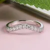 Anillos de boda MJAJA medio anillo banda curva 925 plata esterlina 039ct diamante de laboratorio para mujeres D Color joyería 230726