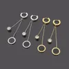 Bijoux en acier titane diamant rond coquille noire gland boucles d'oreilles femmes chiffres romains polyvalents