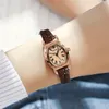 Relógio feminino relógios de alta qualidade luxo vintage barril cinto temperamento relógio couro à prova dwaterproof água 22mm