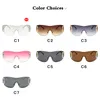 Oversized Rimless Y2K Punk One Piece Sunglasses Women Men Luxury Design D Letter UV400 Unisex Big Sun Glasses Outdoor Eyewear SG630