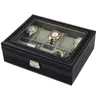 Watch Boxes Cases Watch Boxes Collector 6/10/12 Slots Travel Display Organizer Jewelry Storage Cases for Watches Ties Bracelet Necklaces Brooch 230727