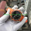 Montres de vente d'usine Pographs bonne qualité Quartz Chronograph Working Orange Bracelet en caoutchouc calendrier montre Mens Watches216Q