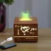 Square Heart-shaped Humidifier Household Bedroom Air Silent Night Light Remote Control Seven-color Essential Oil Aromatherapy Machine