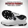 Inne produkty golfowe PGM Golf Heren Comfortabele Knop Gesp Golf Schoenen Waterdichte Lederen Sneakers Spikes Nagel Antislip XZ094 HKD230727