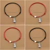 Charm Bracelets Handmade Lucky Red Cord Black Rope Tropical Fruits Ananas Pineapple Pingente Coração Para Mulheres Homens Casal Jóias Drop De Dhten