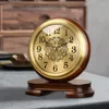 Table Clocks 1PC Solid Wood Brass Mantel Tabletop Clock Decoration Vintage Desk For Home