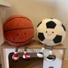 Plush Dolls 23cm Smile Basketball Plush Toy Cute Ball Pillow Car Home Football Doll Smiley Ball Vent Throw Doll Creative Indoor Decor Gift 230726