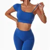 Yoga outfit Women Sport Gym Wear Set Two Piece 2st Workout Clothes For Women Women Winter Coat Outfit Fitness Crop Top Active Sweatsit 230727