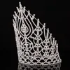 Kamizelki piękno Custom Crown Rhinestone konkurs wysoki korony kryształowy zespół konturu Miss Big Tiara