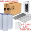 Tumblers 25pack US warehouse bulk 20oz Stainless Steel heat Transfer Printing Tumbler Double Wall Insulated straight Sublimation Tumbler 230727