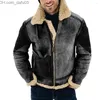 Piumino da uomo Piumino da uomo Piumino da uomo Retro Inverno Caldo Cappotti di lana Colletto rovesciato Giacche con zip Cappotti a maniche lunghe Streetwear Z230727