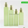 Bouteilles d'emballage Conteneur d'emballage de bouteille de lotion en verre cosmétique vert givré avec bouchon en plastique Vaporisateur vide 20Ml 30Ml 40Ml 60Ml 80Ml 1 Oto60