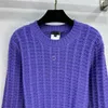 23 FW女性セーターニットデザイナートップレター刺繍滑走路ブランドデザイナークロップトップカシミアシャツ