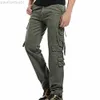 Men's Pants Cargo Pant Men Multi-Pocket Overall Male Combat Cotton Straight Trousers Army Casual Joggers Pants Plus Size 42 Full Length L230727