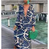 Basic Casual Jurken Vrouwen Boho Print Losse Strand Elegante Retro Harajuku V-hals Maxi Jurk Sexy Lange Mouwen Oversized Drop Leveren Dhevr