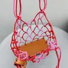 Designer Mesh Beach Bag Luxus Sommer Strohhalm Rosa Weiße Frauen Handtaschen Mesh hohl gewebte heiße Einkaufstaschen Stricken Sie Totes