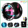 Yoyo Magic Yoyo V3 Responsive High-speed Aluminum Alloy Yo-yo CNC Lathe with Spinning String for Boys Girls Children Kids Black 230726