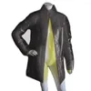 Men's Jackets Erotic Vinyl Clear PVC Turn-down Neck Transparency Long Sleeve Coats Perspective Jacket Tops Party Night Clubwear Outfit