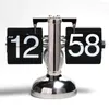 Table Clocks Modern Stainless Steel Over DIY Stand Operated Flip Unique Vintage Auto Digital Decoration Retro Gift Internal Metal